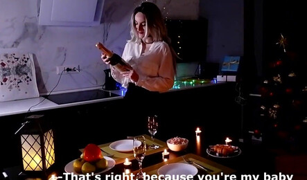 Подруга зашла в гости на романтический ужин!
