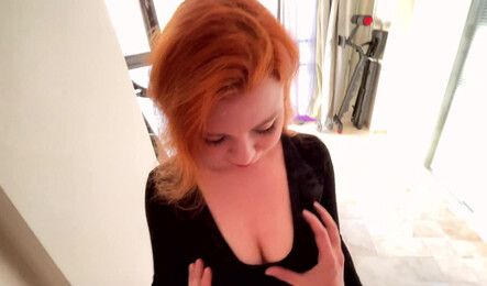 Русское порно с разговором с рыжей русской женой