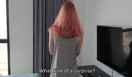 Рыжая студентка дала другу в нежную дырку!