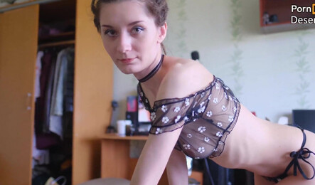 Трахнул худую девушку в бритую киску и довел ее до оргазма!