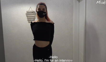 Секс с горничной со спермой в рот - по домашнему