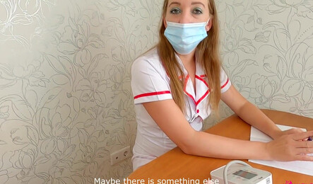 Секс с русской медсестрой со спермой в киску в порно с разговорами